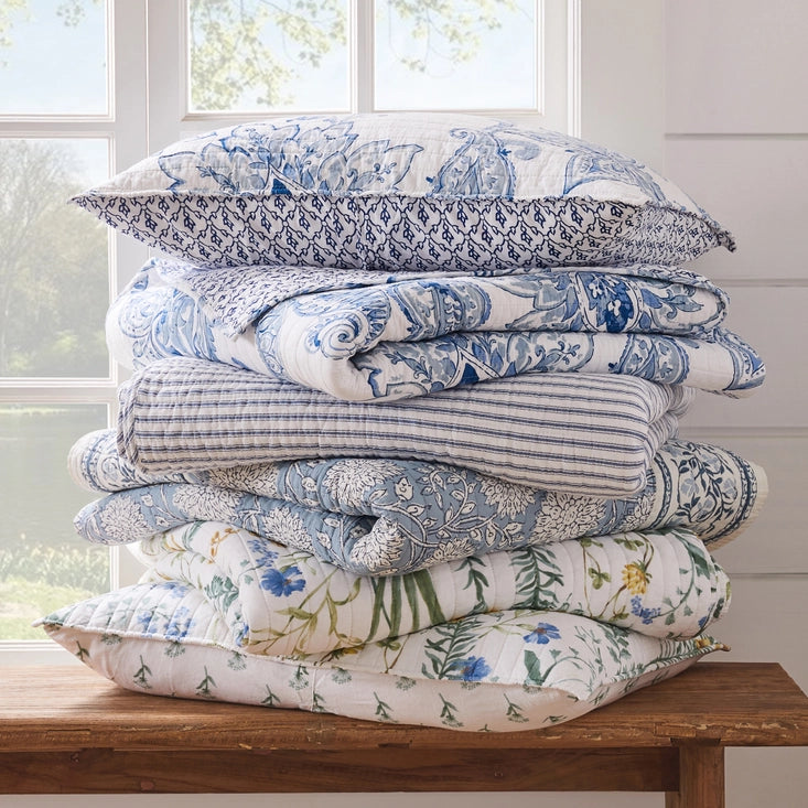 Adare Coastal Quilt Set - Blue