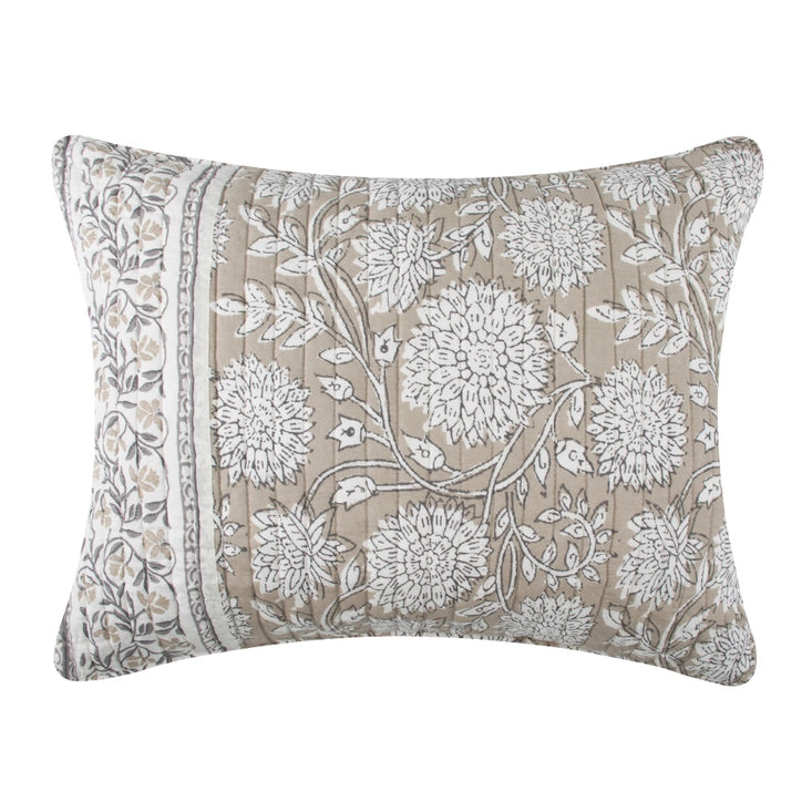 Adare Coastal Floral Quilt Set - Taupe