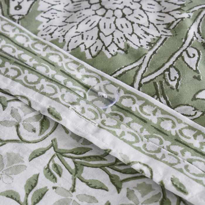 Adare Coastal Floral Duvet Cover Set - Sage