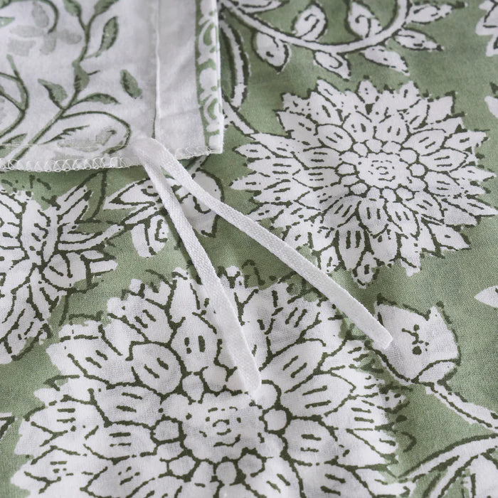 Adare Coastal Floral Duvet Cover Set - Sage