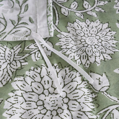 Adare Coastal Floral Duvet Cover Set - Sage