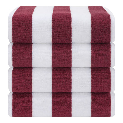 Cabana Striped Cotton Beach Towels 4 Pack