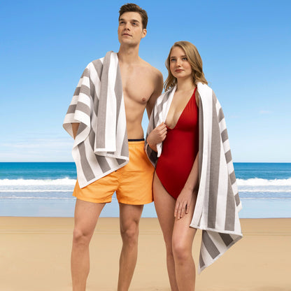 Cabana Striped Cotton Beach Towels 4 Pack
