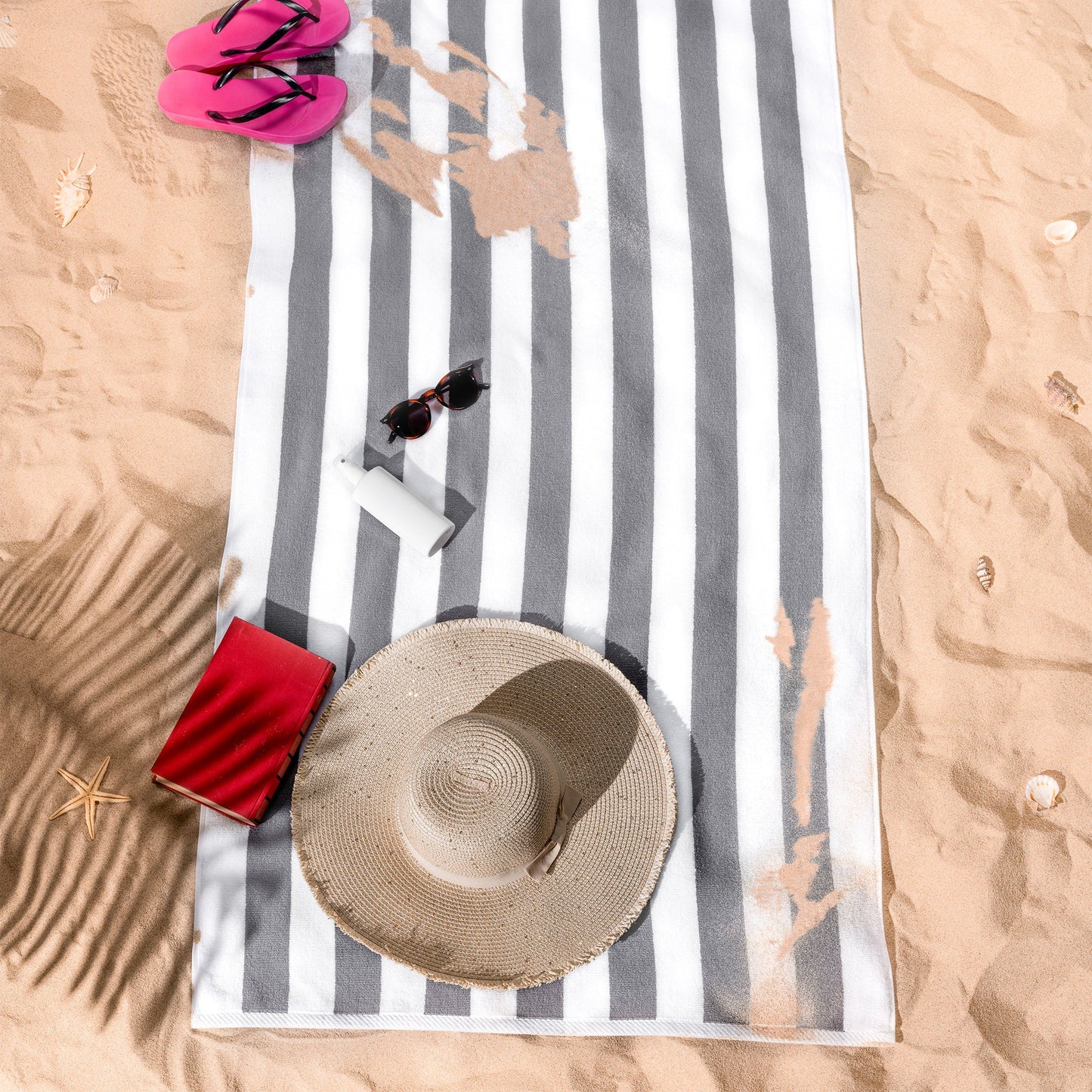 Cabana Striped Cotton Beach Towels 4 Pack