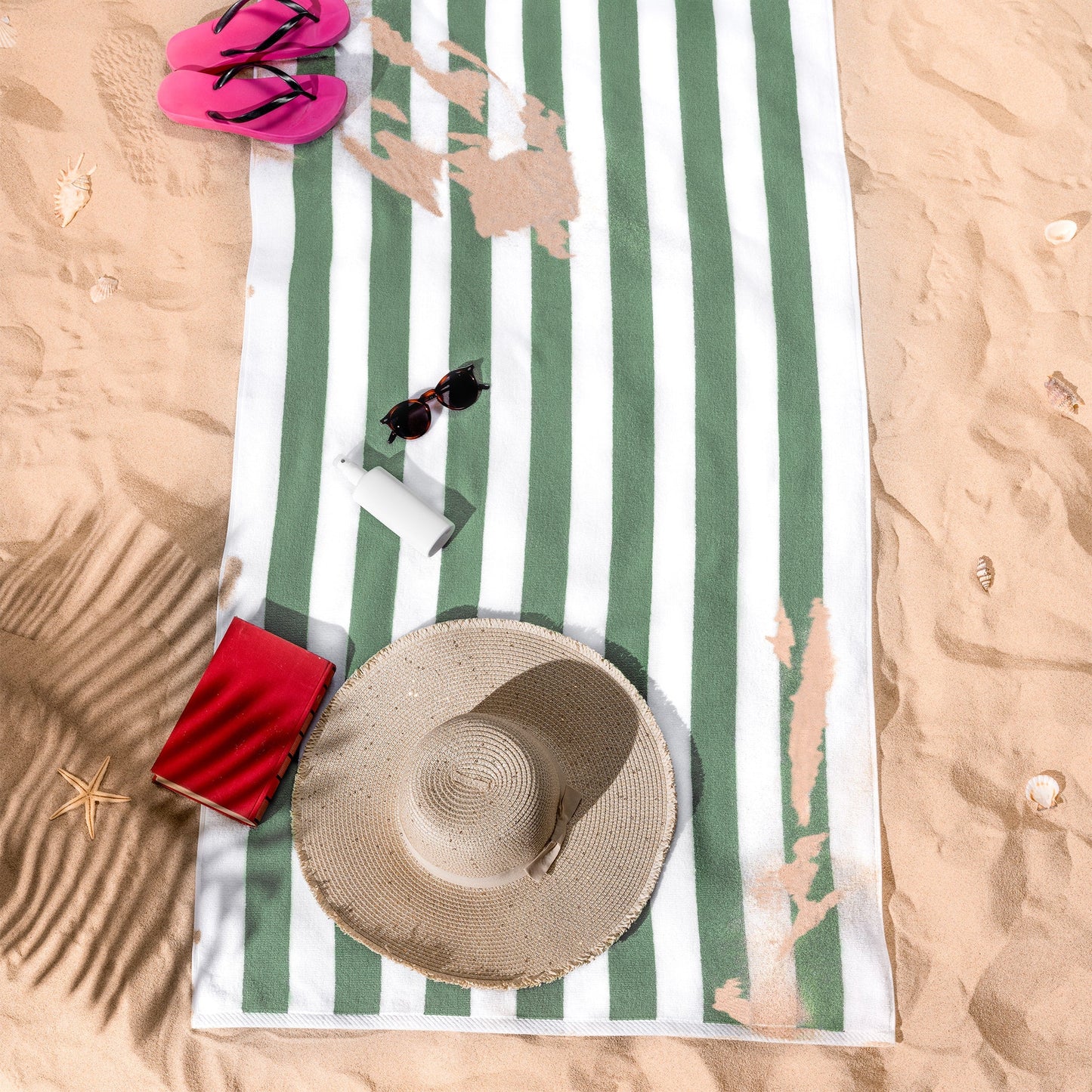Cabana Striped Cotton Beach Towels 4 Pack