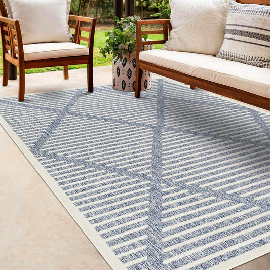 Anah Blue Outdoor Rug - Quahog Bay Bedding
