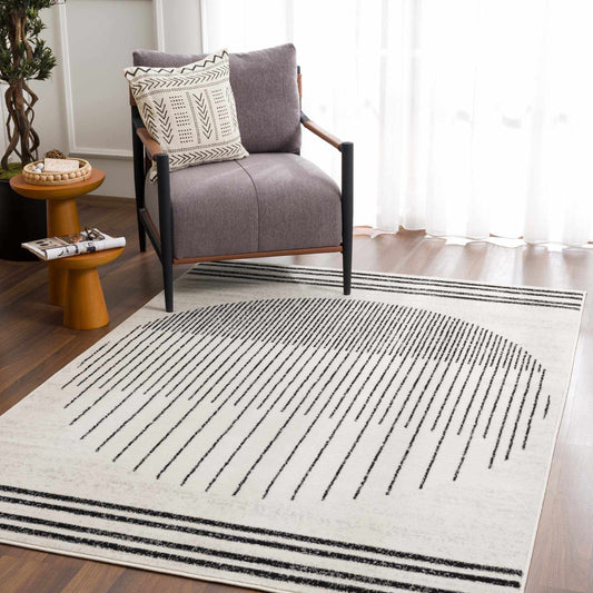 Angus Black&White Geometric Area Rug - Quahog Bay Bedding