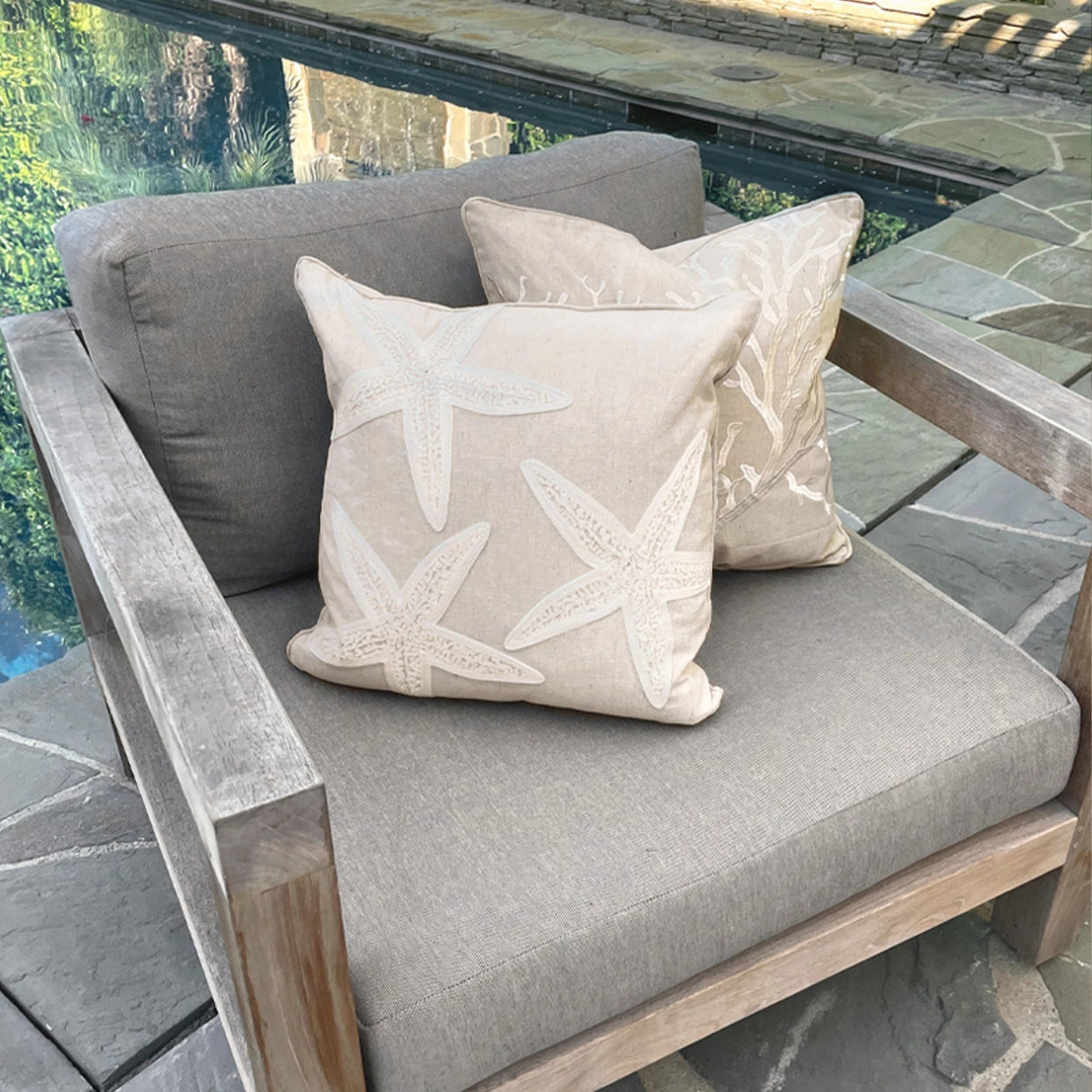 Applique Starfish Pillow - Quahog Bay Bedding