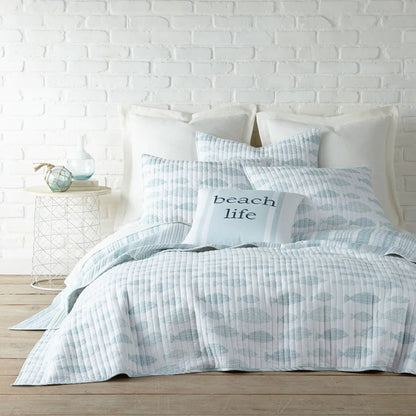 Aqua Breeze Quilt Set Coastal Bedding Set - Quahog Bay Bedding