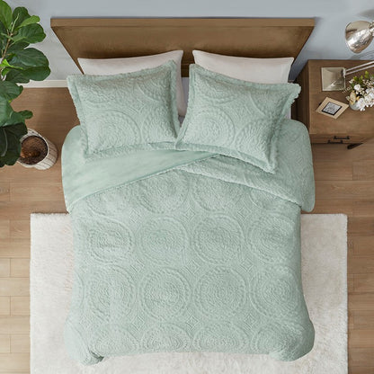 Madison Park Arya Embroidered Medallion Coastal Comforter Set 3PC - Aqua