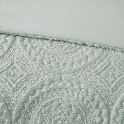 Madison Park Arya Embroidered Medallion Coastal Comforter Set 3PC - Aqua