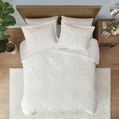 Madison Park Arya Embroidered Medallion Comforter Set 3PC Mini Set - Ivory