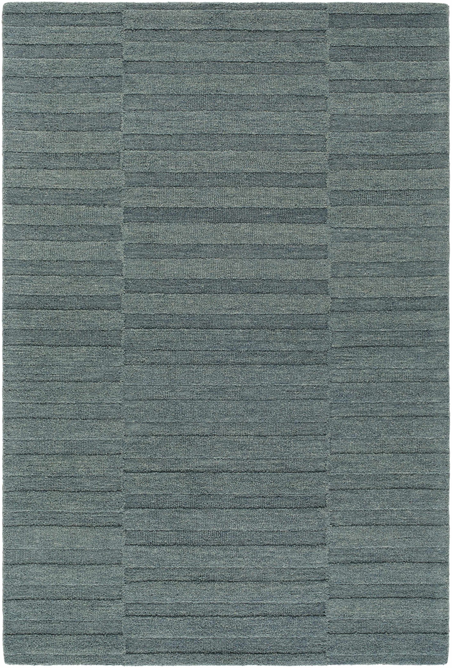 Idaho Broken-Stiped Petrol Blue Wool Rug | Our PNW Home X Livabliss