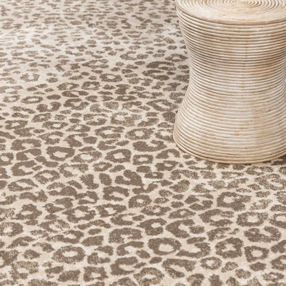 Tan Bonhill Leopard Print Area Rug