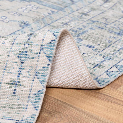 Byers Handmade Cotton-blend Aqua Rug