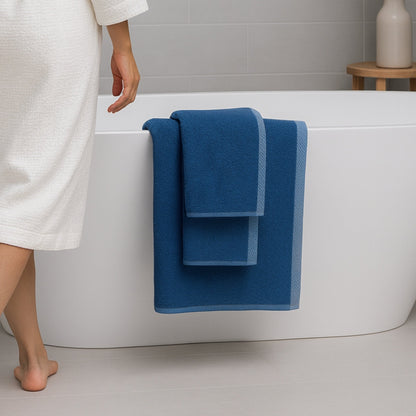 Bamboo 3 Piece Towel Set - Indigo - Coastal Bath Towels