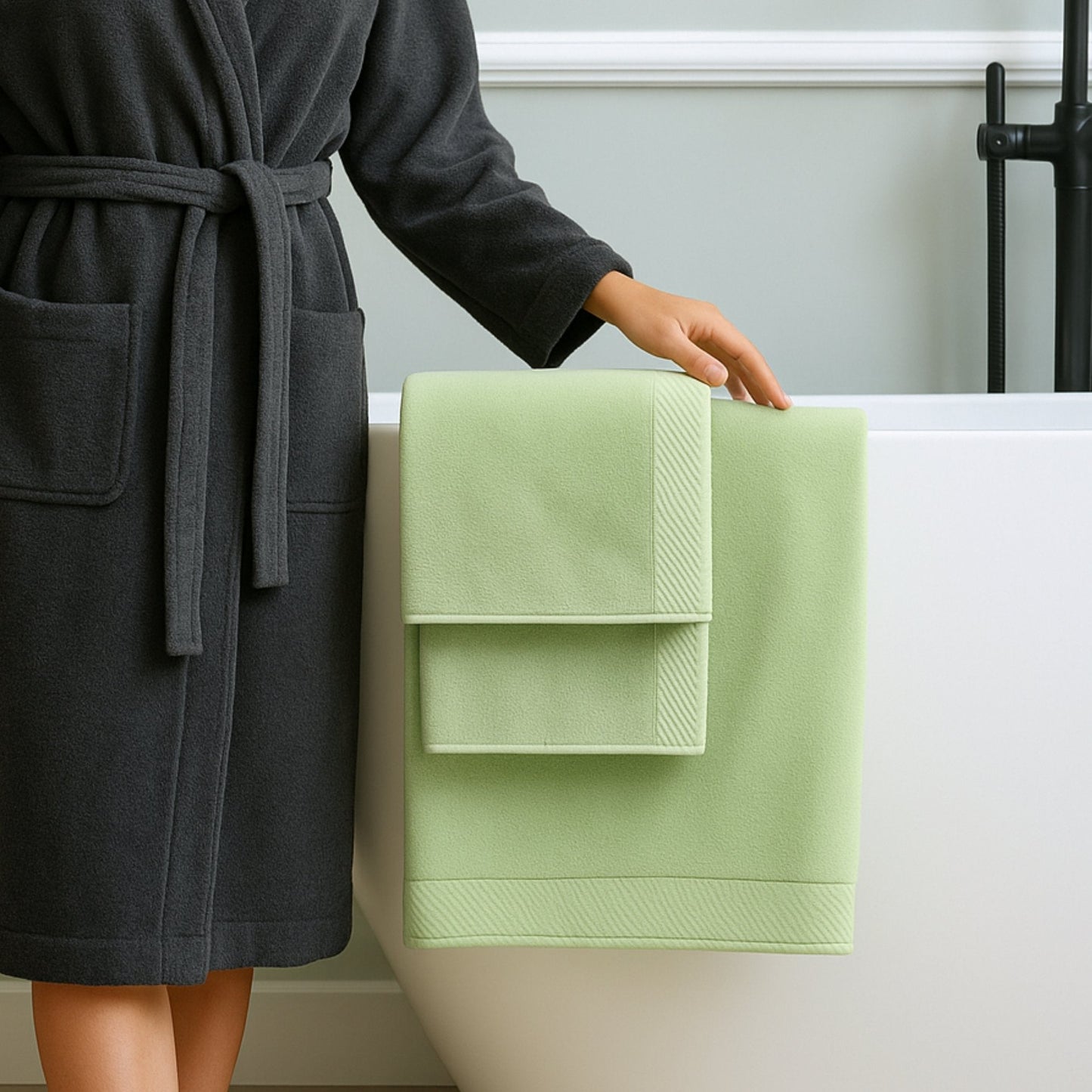 Luxury Bamboo 3 Piece Towel Set - Sage