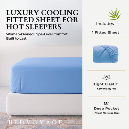 Bamboo Fitted Sheet - Ocean - Cooling Bamboo Sheets