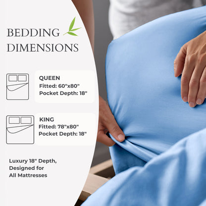 Bamboo Fitted Sheet - Ocean - Cooling Bamboo Sheets