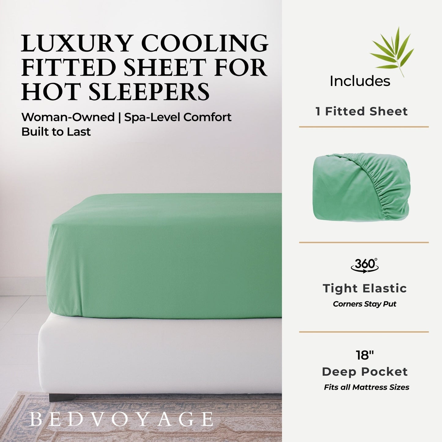 Bamboo Fitted Sheet - Seaglass - Cooling Bamboo Sheets