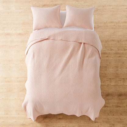 Cross Stitch 100% Cotton Quilt Set - Blush