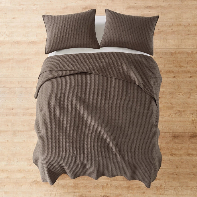 Beautiful Cross Stitch 100% Cotton Quilt Set - Cocoa