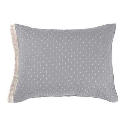 Cross Stitch 100% Cotton Quilt Set - Grey Cream