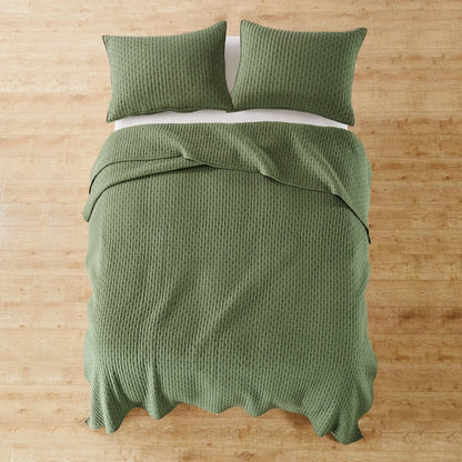 Cross Stitch 100% Cotton Quilt Set - Forest Green - Christmas Quilt