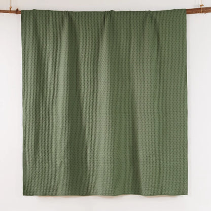 Cross Stitch 100% Cotton Quilt Set - Forest Green - Christmas Quilt