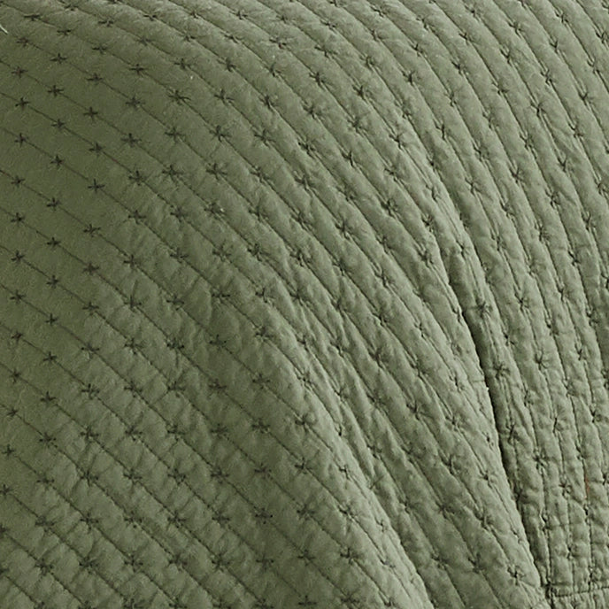 Cross Stitch 100% Cotton Quilt Set - Forest Green - Christmas Quilt