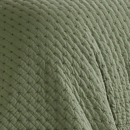 Cross Stitch 100% Cotton Quilt Set - Forest Green - Christmas Quilt