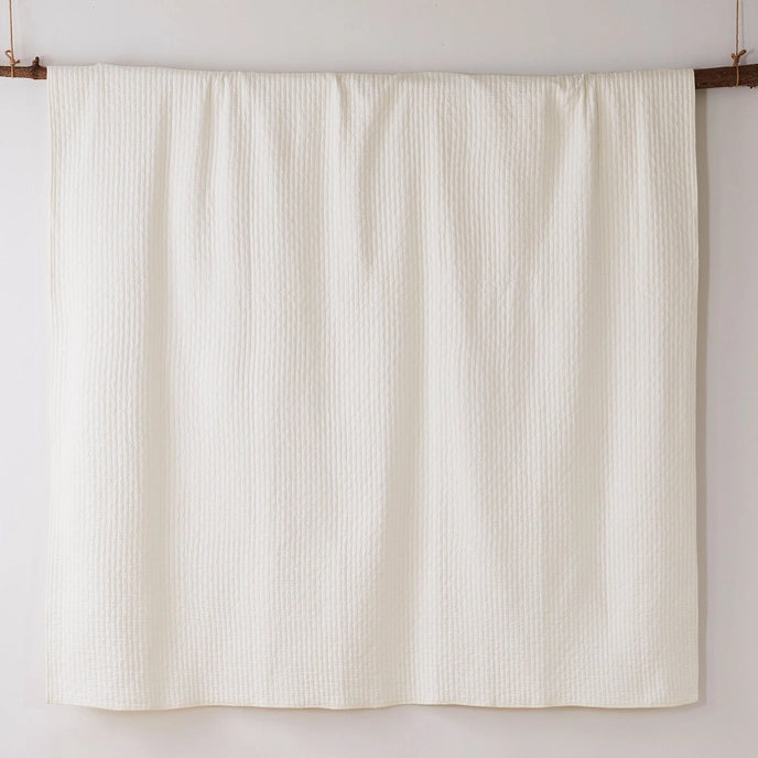 Beautiful Cross Stitch 100% Cotton Quilt Set - Cream