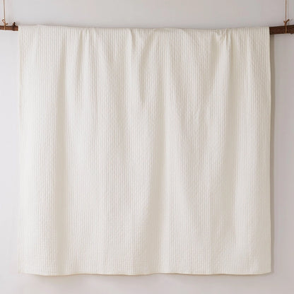 Beautiful Cross Stitch 100% Cotton Quilt Set - Cream
