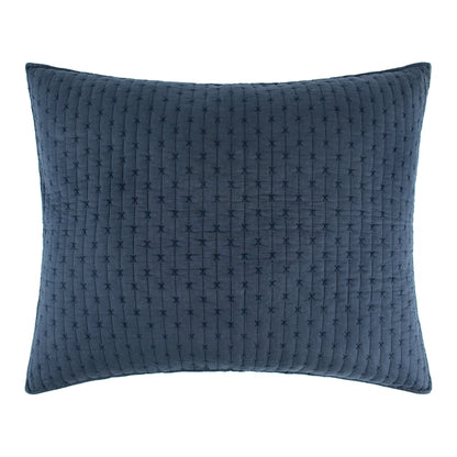 Nautical Cross Stitch 100% Cotton Quilt Set - Navy Blue