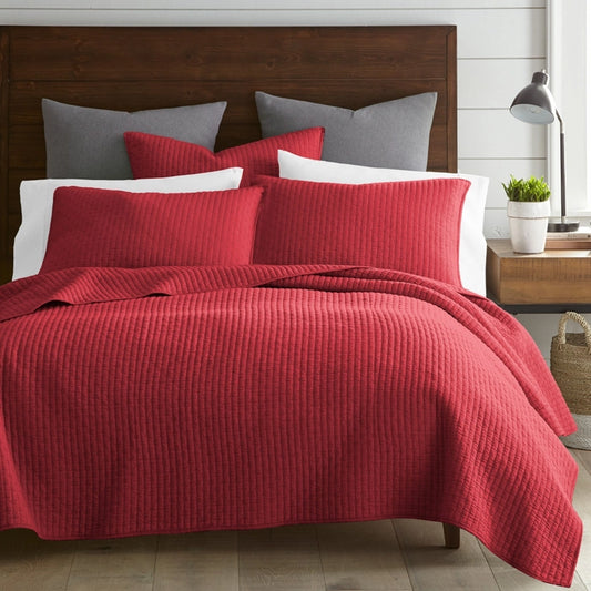 Cross Stitch 100% Cotton Quilt Set - Red