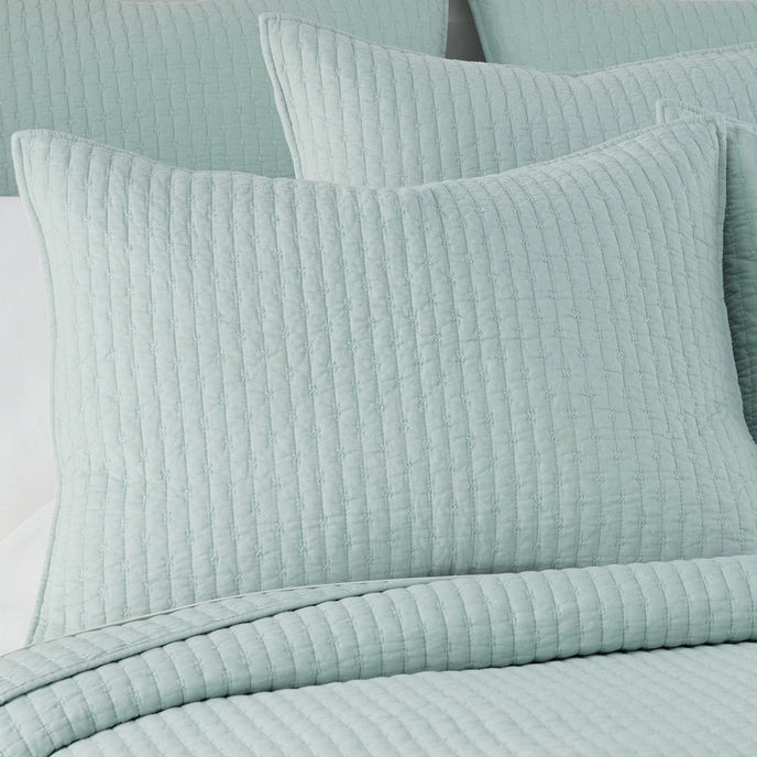 Beautiful Coastal Cross Stitch 100% Cotton Quilt Set - Spa