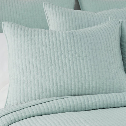 Beautiful Coastal Cross Stitch 100% Cotton Quilt Set - Spa