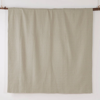 Beautiful Cross Stitch 100% Cotton Quilt Set - Taupe
