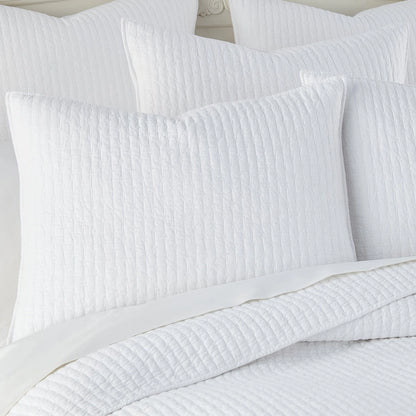 Beautiful Cross Stitch 100% Cotton Quilt Set - White