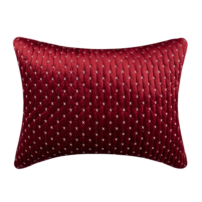 Cross Stitch 100% Cotton Quilt Set - Velvet Red Christmas Quilts