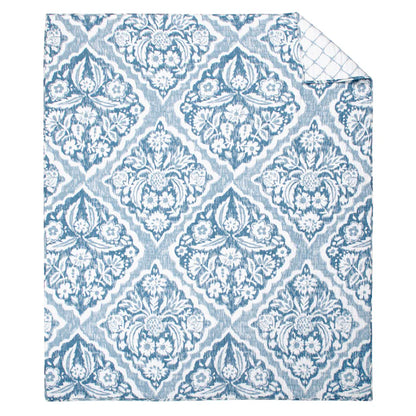 Becker Coastal Blue Quilted Throw - Coastal Throw Blanket