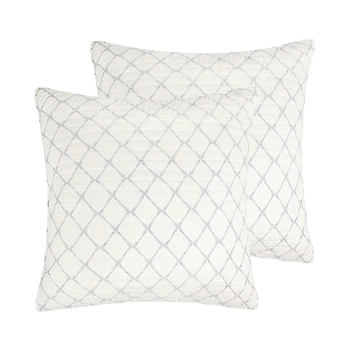 Becker Coastal Grey Euro Pillow Sham | Set of 2 | Coastal Shams