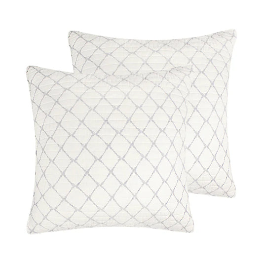 Becker Coastal Grey Euro Pillow Sham | Set of 2 | Coastal Shams