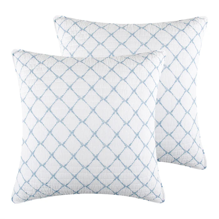 Becker Coastal Blue Euro Pillow Sham | Set of 2 | Coastal Shams