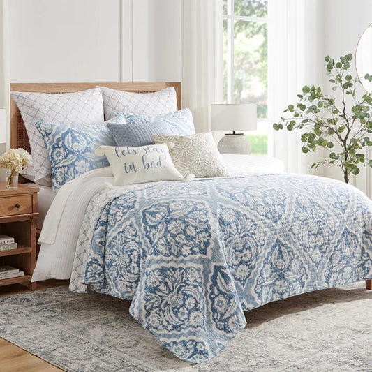 Becker Quilt Set - Beautiful Coastal Blue Bedding Set