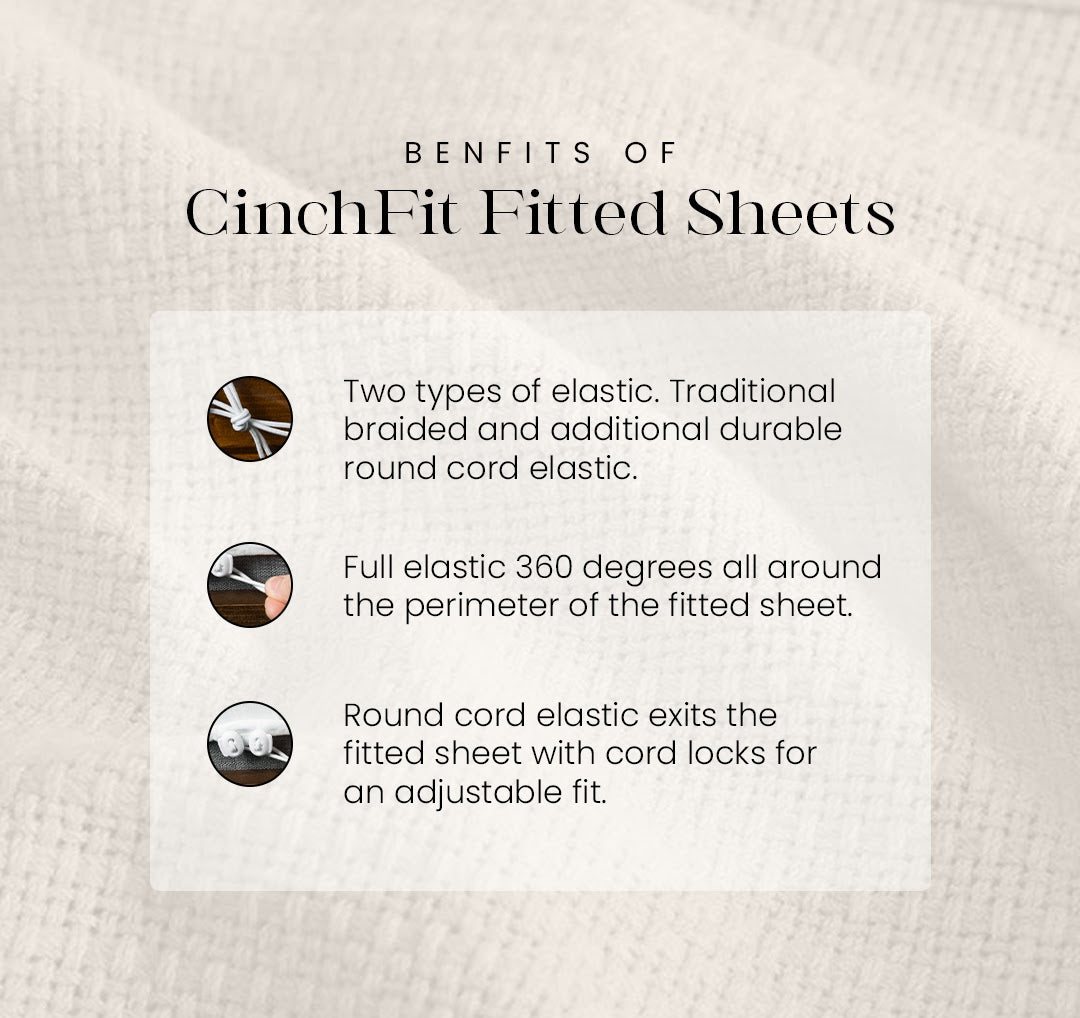 CinchFit USA Luxury Split King Sheet Sets - 600TC 100% Cotton - Double Elastic Sheets