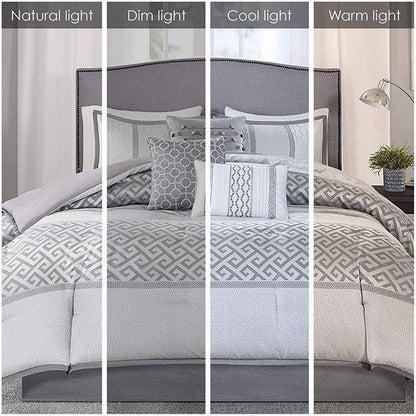 Bennett 7 Piece Jacquard Comforter Set – Grey - Quahog Bay Bedding