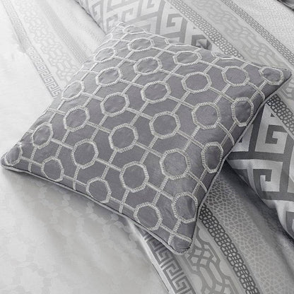 Bennett 7 Piece Jacquard Comforter Set – Grey - Quahog Bay Bedding