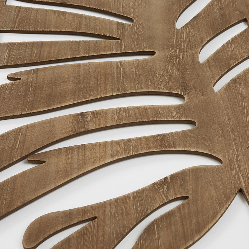 Birch Botanical Two-tone Wood Panel Wall Décor Set - Monstera - Coastal Wall Decor