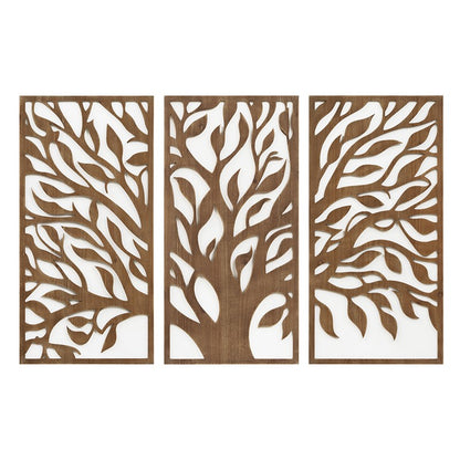 Birch Botanical Two-tone Wood Panel Wall Décor Set - Tree Of Life